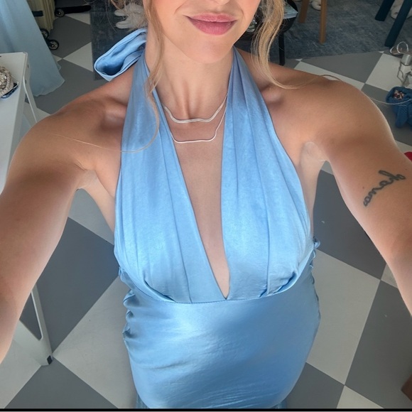Selfie Leslie Italian Azure Halterneck Maxi Dress - Picture 6 of 6